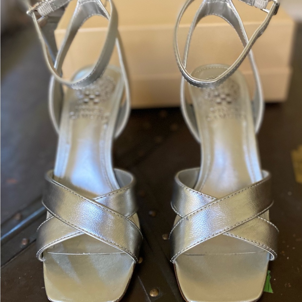 Vince Camuto Silver Pumps.  Size 5 M in excellent condition.